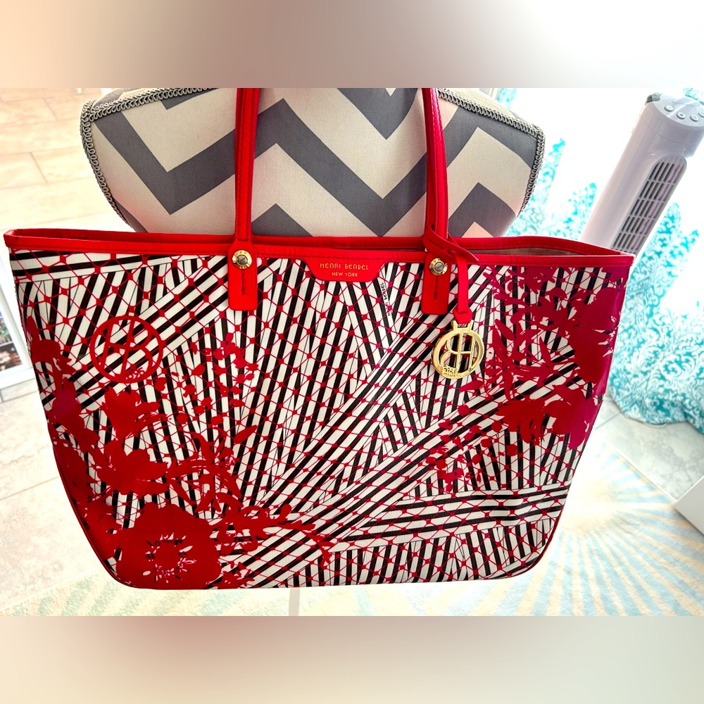 Henri Bendel - VINTAGE - Hot Pink Floral Tote 👜 Shoulder Bag